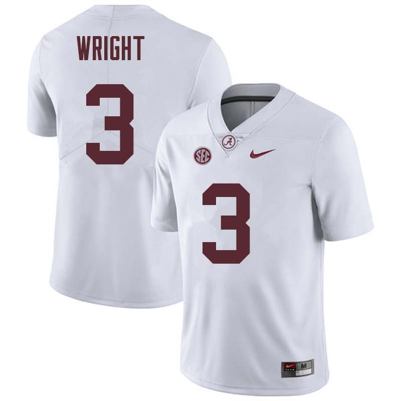 Men #3 Daniel Wright Alabama Crimson Tide College Football Jerseys Sale-White